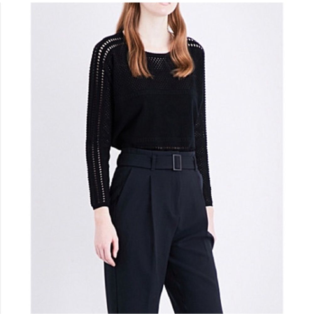 MAJE Mufina Open Knit Sweater, Black sz 1 New With Tags